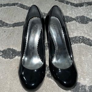 Patent leather pumps